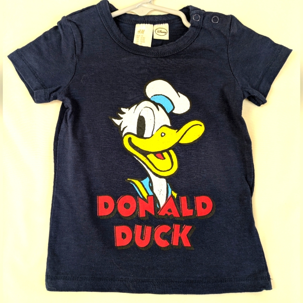 H&M Navy Donald Duck T-shirt ~ 6/9 mo